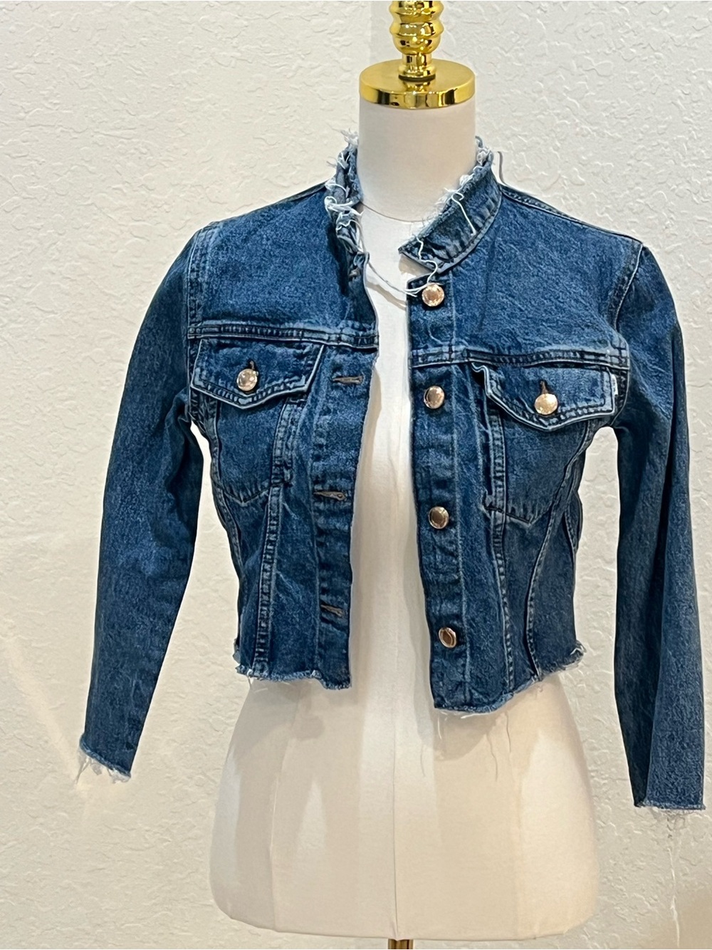 DL1961 Light Blue Frayed Denim Jacket